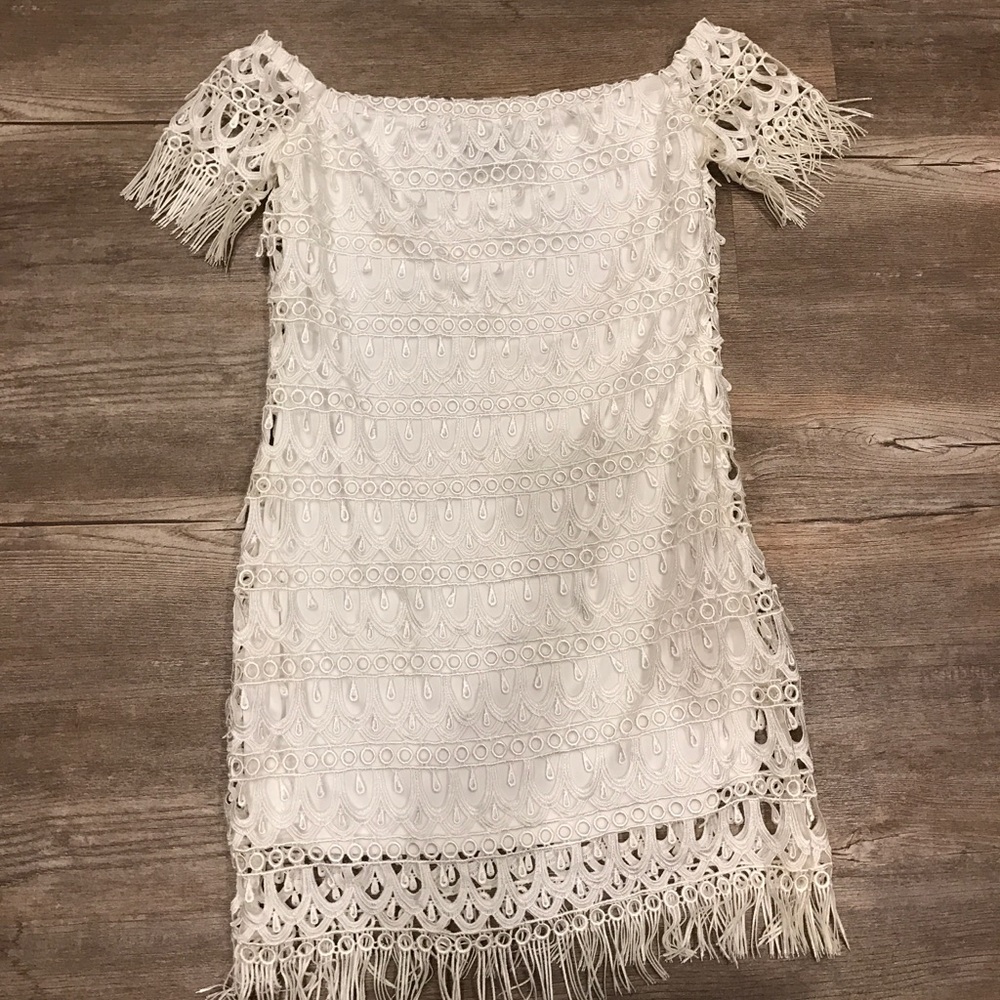 Shop Hopes, Off the Shoulder white dress, Medium